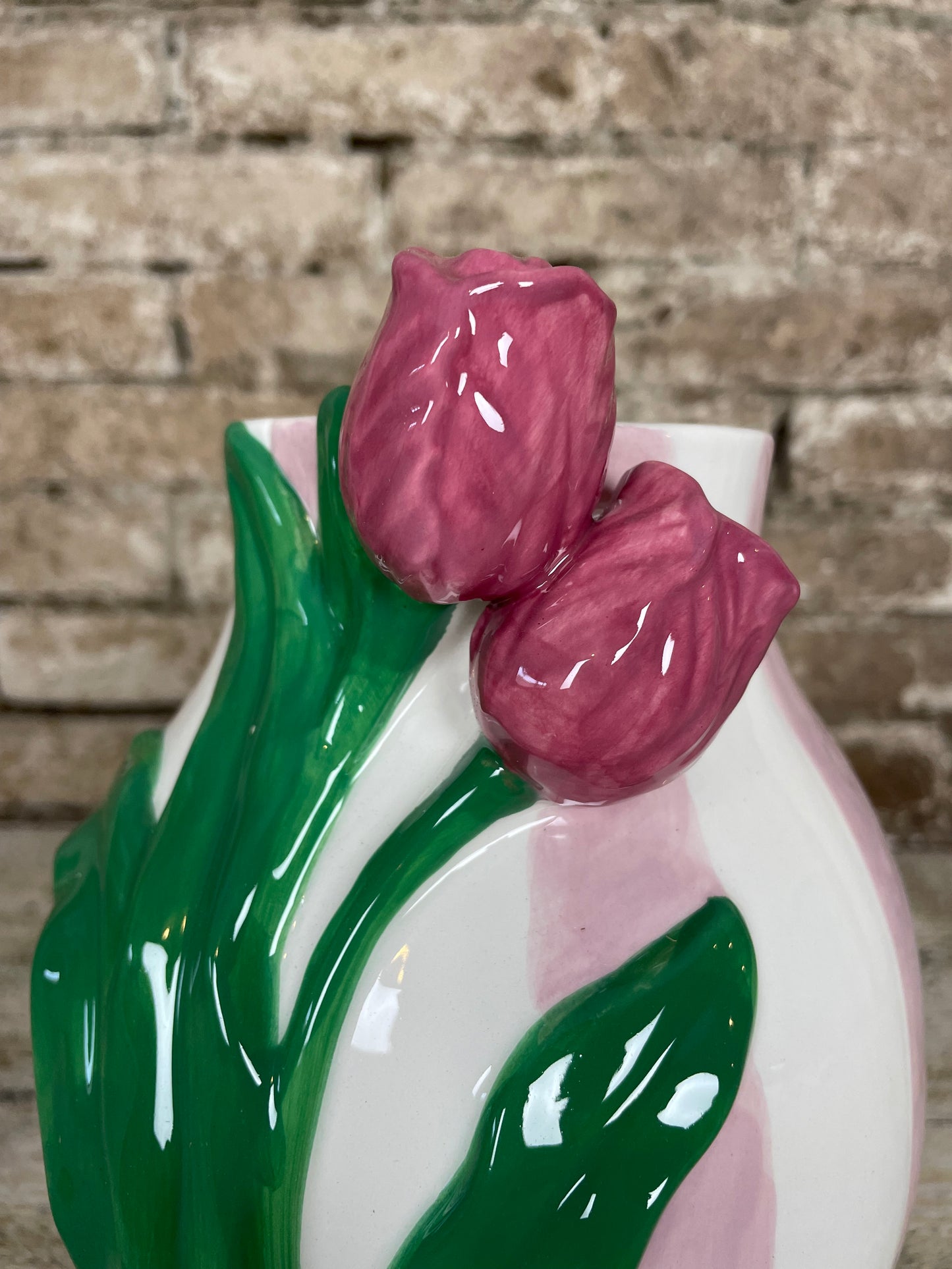 Vaas tulpen gestreept