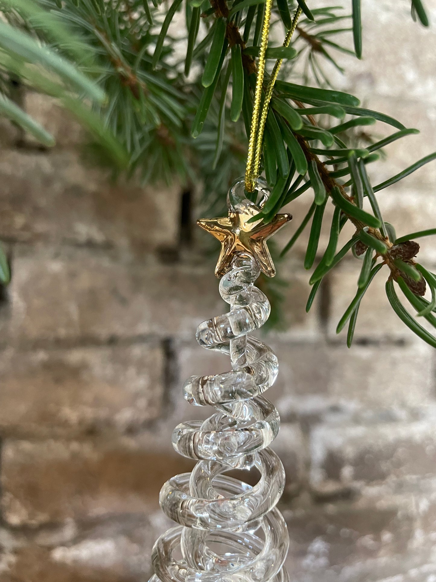 Kerstornament twisted tree set van 4