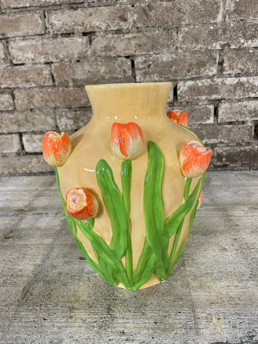 Vaas tulpen oranje
